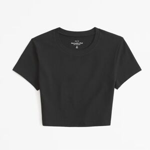 Abercrombie crop baby tee black - new